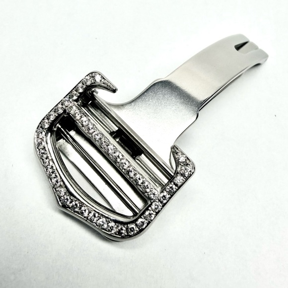 Cartier Other - CARTIER Steel 18mm Complete Deployment 0.40TCW Diamond Buckle